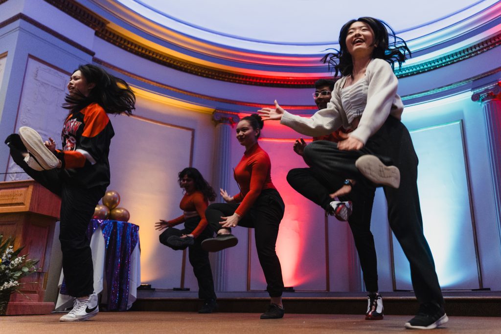 A group of hip hop dancers.