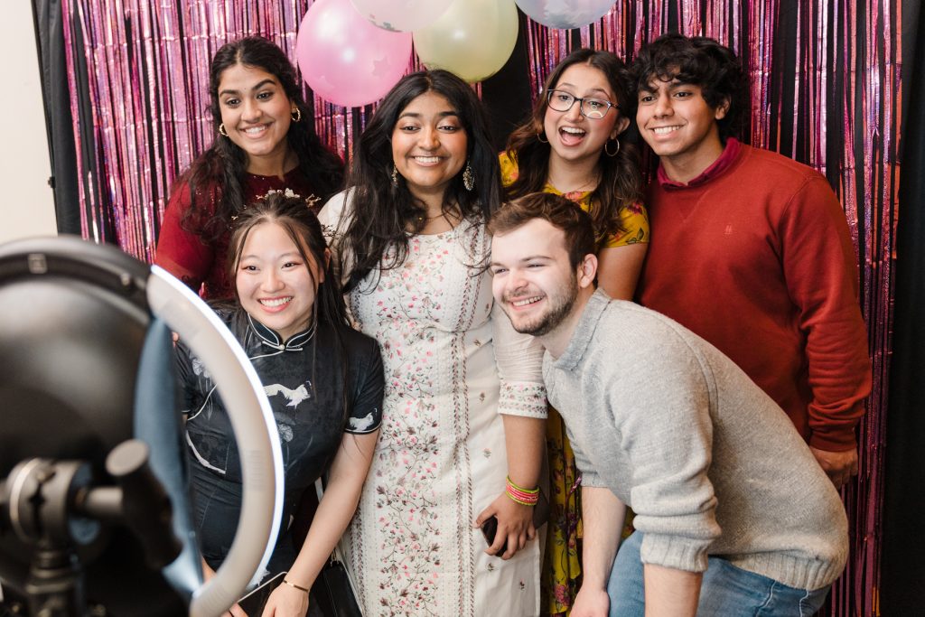 Students dressed up for a party.
